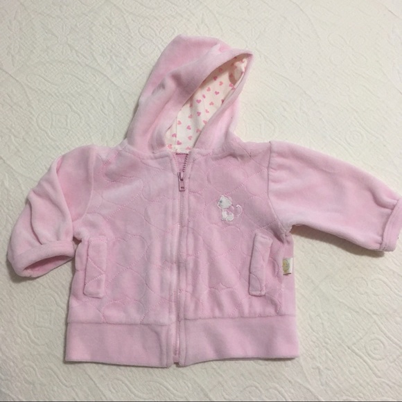 0-3m (5/$20) Pink Velour Hoodie - Picture 1 of 9